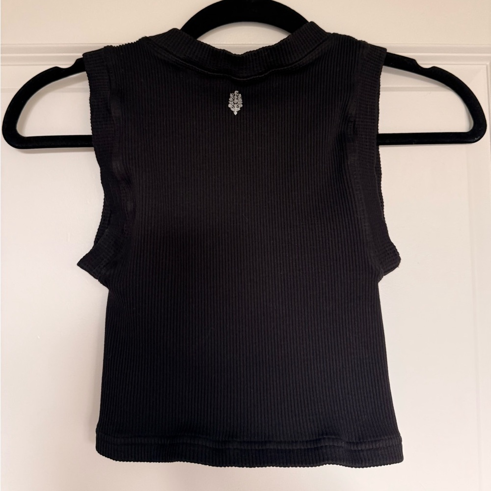 FP Movement by Free People Ribbed Cropped Tank Top in Black size XS/S